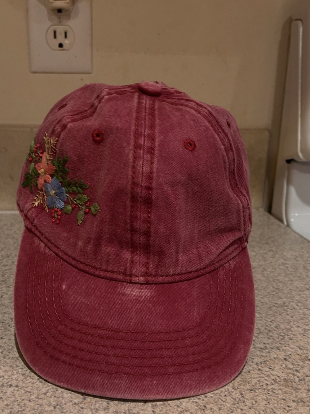 Women’s Embroidered Maroon Baseball Cap
